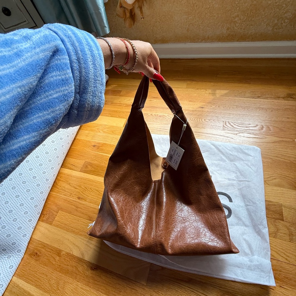 Elegant Brown Leather Hobo Bag